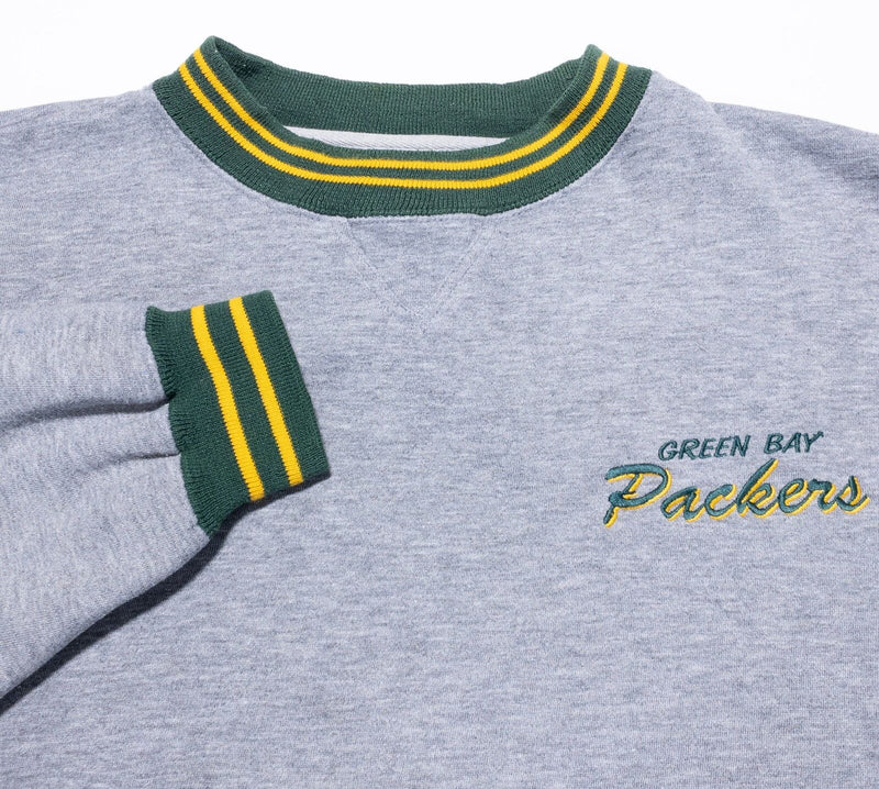 Vintage Green Bay Packers 90s Sweatshirt Men's Large Logo 7 Gray  Football NFL