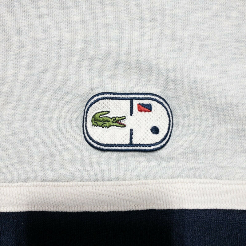 Lacoste Live Men's 5 (Large) Gray Blue Striped Pullover Crew Neck Sweatshirt