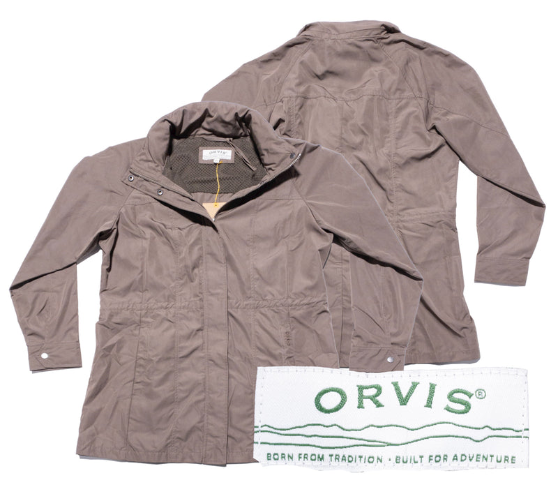 Orvis Jacket Women's Large Earth-Friendly Pack-And-Go Jacket Brown Travel 2LZK