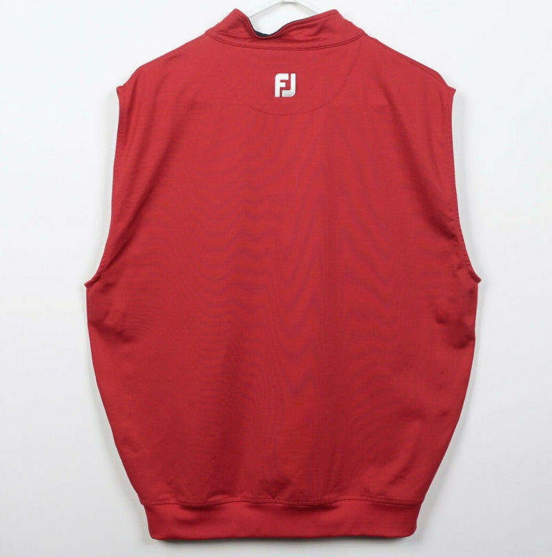 FootJoy Men's Medium Solid Red Nylon Wicking 1/4 Zip Oakmont FJ Golf Vest