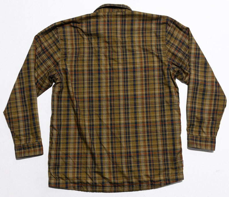 Simms Fishing Shirt Men's Large Thermal Lined Flannel Long Sleeve Plaid Brown