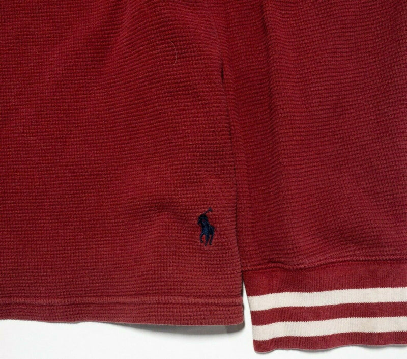 Polo Ralph Lauren Men's XL Waffle-Knit Dark Red Lightweight Shirt Hoodie