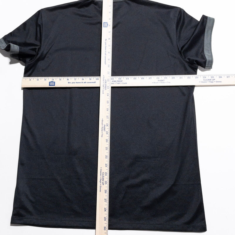 J.Lindeberg Golf Polo Shirt Men's XL Black Gray Wicking Stretch FieldSensor