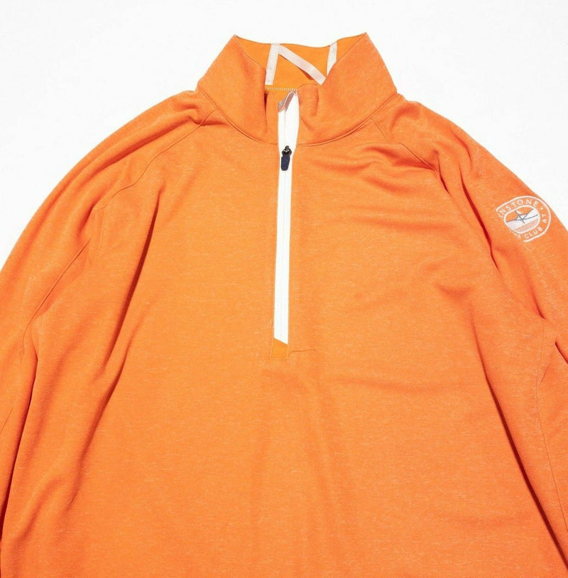 Zero Restriction Men's Large 1/4 Zip Golf Activewear Top Orange Wicking