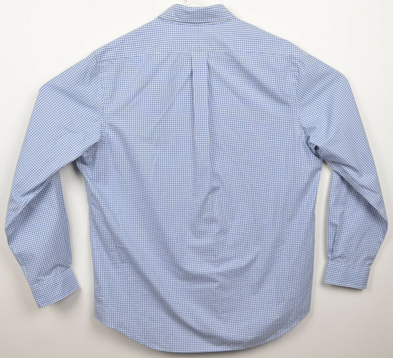 Polo Ralph Lauren Men's Large Blue White Shepherd Check Pony Button-Down Shirt