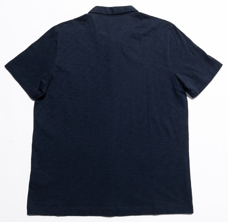Theory Polo Men's XL Navy Blue Short Sleeve Bron C Cosmos Slub Cotton