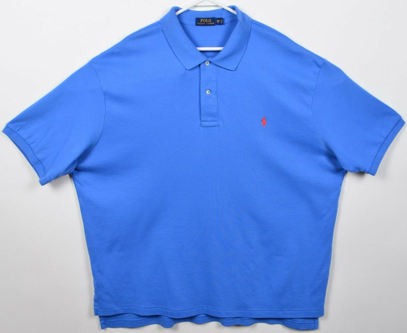Polo Ralph Lauren Men's 2XB (2XL Big) Solid Blue Pony Short Sleeve Polo Shirt