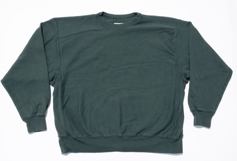 Champion Reverse Weave Sweatshirt Men 2XL Vintage 90s Solid Green Crewneck Blank