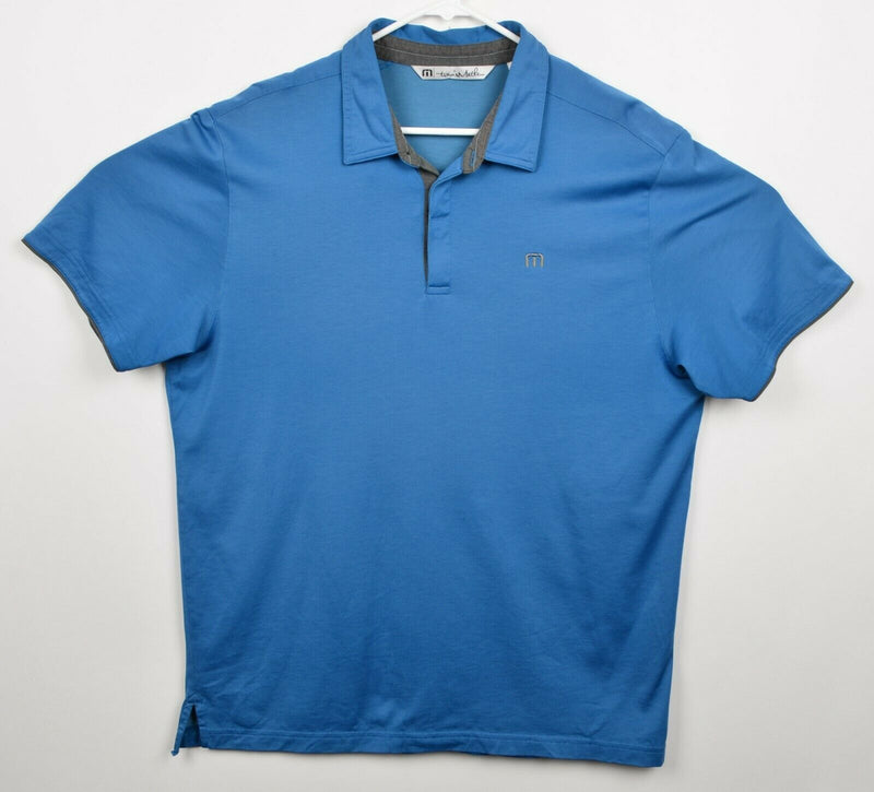Travis Mathew Men’s Sz XL Blue Embroidered Logo Short Sleeve Polo Golf Shirt