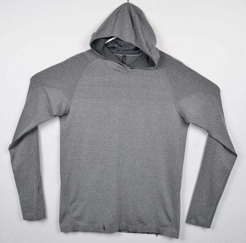 Lululemon Men's Medium Gray Mesh Pullover Lightweight Athleisure Hoodie HOLES