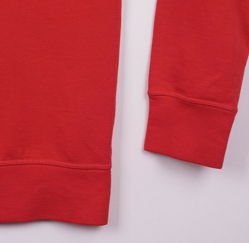 Apple Store Men's Large Employee Uniform Solid Red 1/4 Zip Sweatshirt