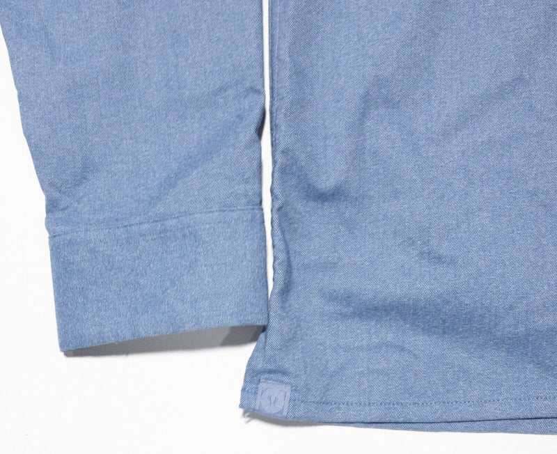 Lululemon Mason's Peak Flannel Shirt Men's Fits XL Solid Blue Button-Front