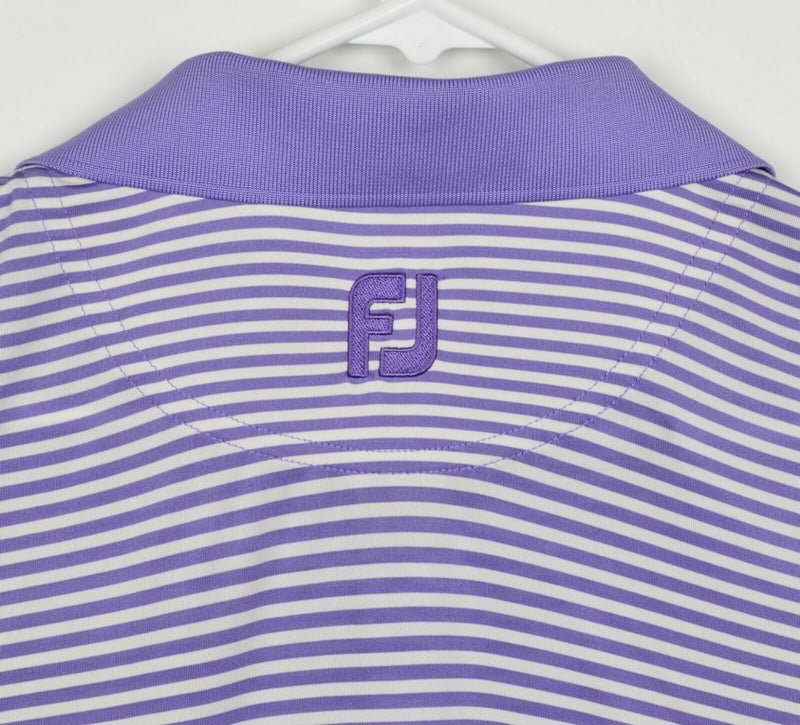 FootJoy Men's Sz Large Purple White Striped The Legends Golf Polo Shirt
