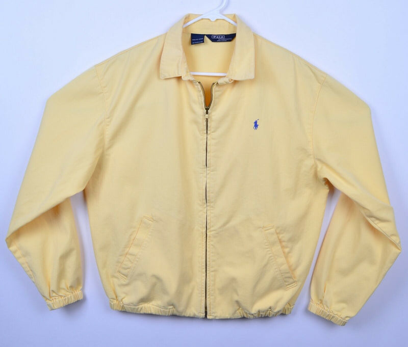 Vtg 80s Polo Ralph Lauren Men's Sz Medium Solid Yellow Bomber Harrington Jacket