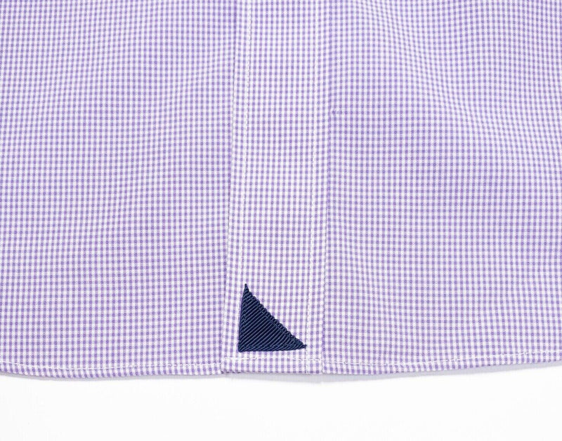 UNTUCKit Medium Slim Fit Men's Shirt Purple Micro-Check Wrinkle Free Long Sleeve