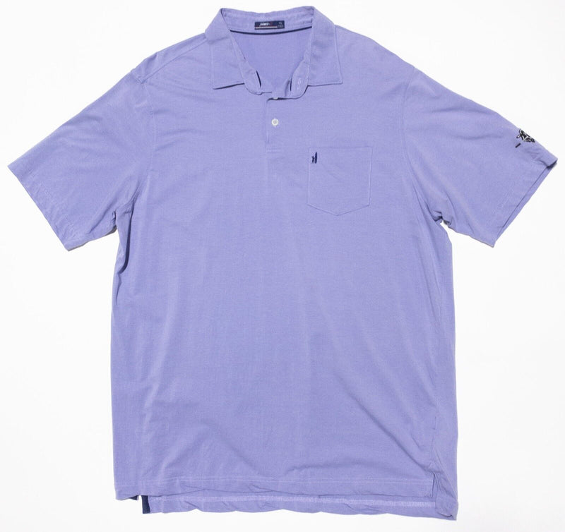 johnnie-O XL Polo Men's Solid Purple Pocket Short Sleeve Golf Sheep Preppy