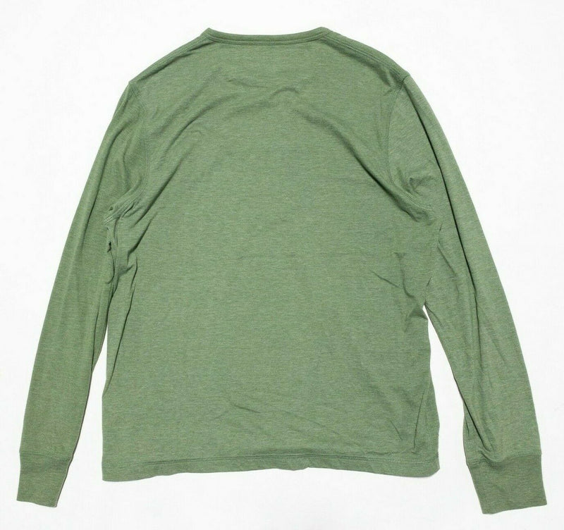 UNTUCKit Henley T-Shirt Long Sleeve Solid Green Cotton Poly Blend Men's Medium
