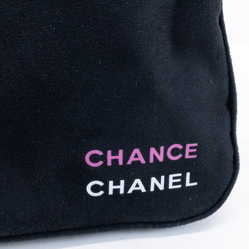 Chanel Chance Cosmetic Bag Make-Up Travel Case Black Pink Zip