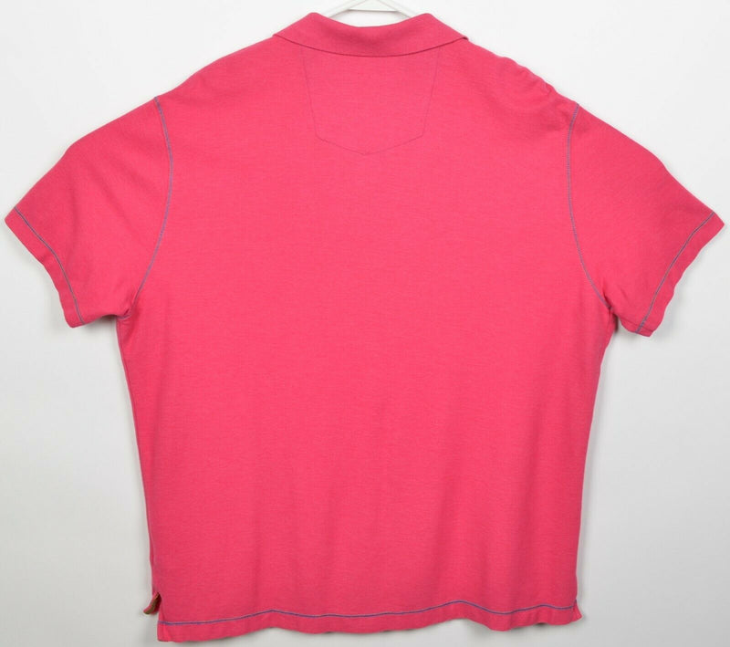 Robert Graham Men's 2XL (Classic Fit) Hot Pink Cotton Modal Blend Polo Shirt