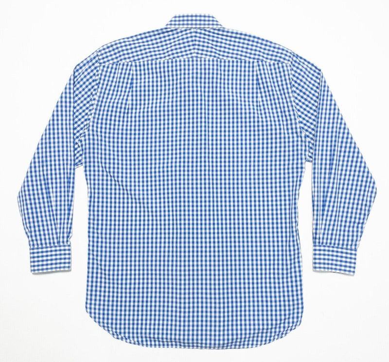 Paul Stuart Dress Shirt 16 Regular Men's Blue White Gingham Check Canada