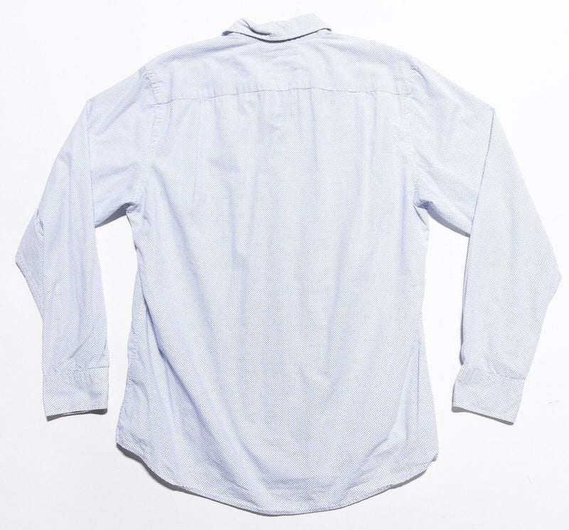 Rodd & Gunn Shirt Men's Medium Sports Fit Polka Dot White Blue Long Sleeve