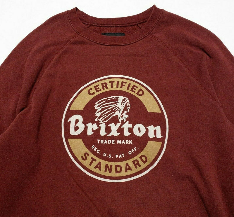 Brixton Crewneck Sweatshirt Pullover Red Indian Chief Graphic Print Men's Small