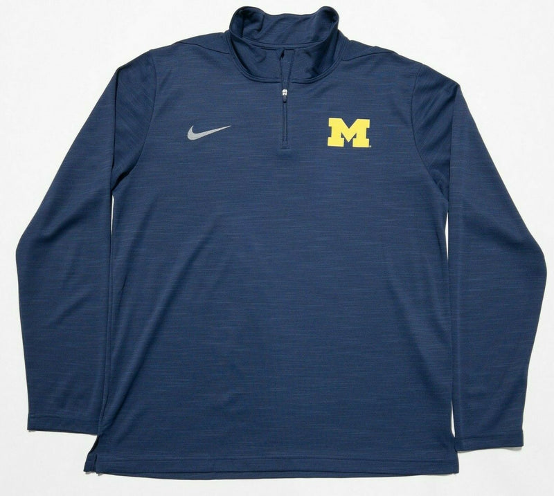 Michigan Wolverines Men's Large Nike Dri-Fit 1/4 Zip Navy Blue Activewear Jacket