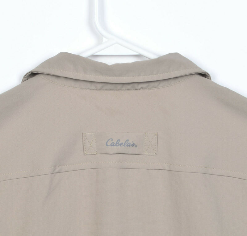 Cabela's Guidewear Men's 2XL Snap-Front Vented Fishing Outdoor Tan Shirt