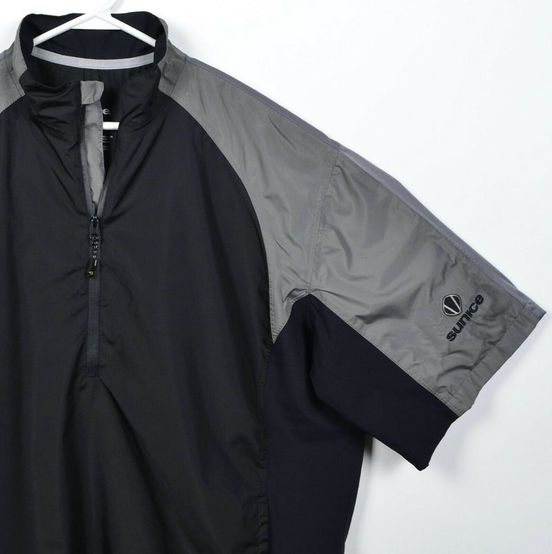 Sunice Typhoon Men's XL Half-Zip Black Gray Short Sleeve Windshirt Golf Jacket