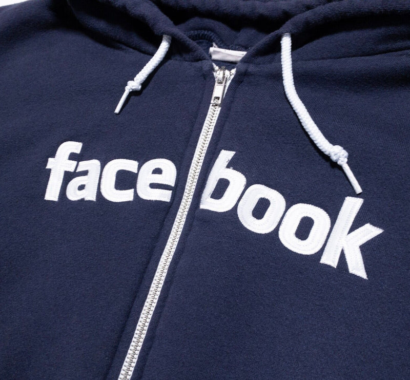 Facebook Hoodie Men's 2XL Full Zip Employee Vintage American Apparel F497 Blue