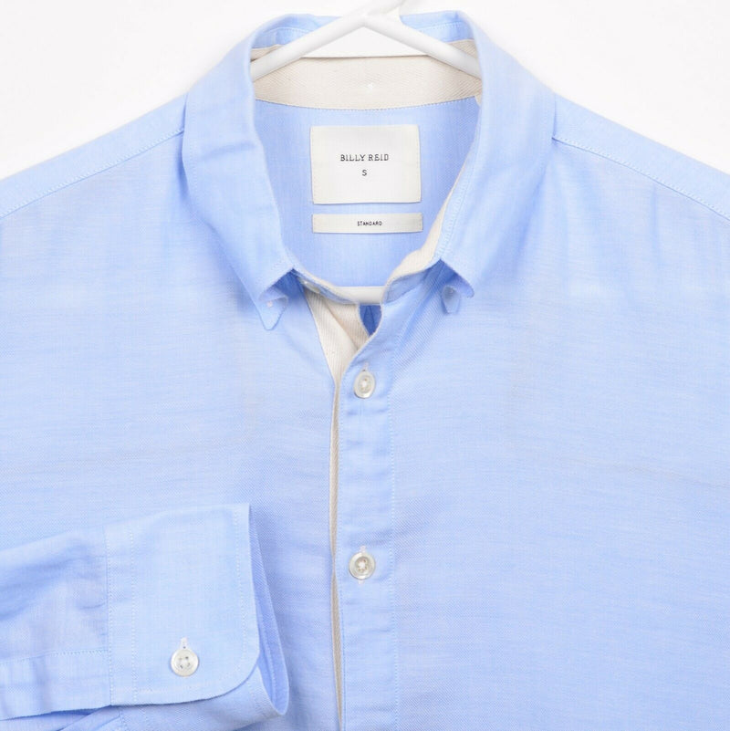 Billy Reid Men's Small (Standard) Solid Light Blue Button-Down Oxford Shirt