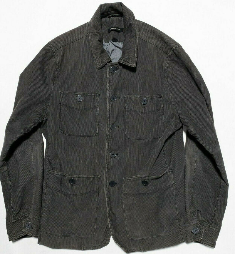John Varvatos Corduroy Field Jacket Button-Front Gray Cargo Jacket Men's Small