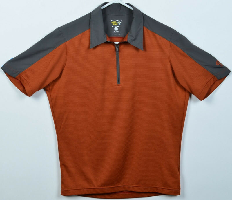 Mountain Hardwear Men's Small 1/4 Zip Orange Polyester Wicking Collar Polo Shirt