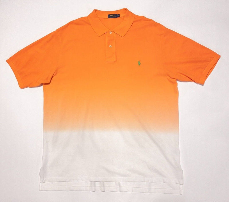 Polo Ralph Lauren 2XLT Polo Shirt Men's Big & Tall Orange White Tie Dye Ombre