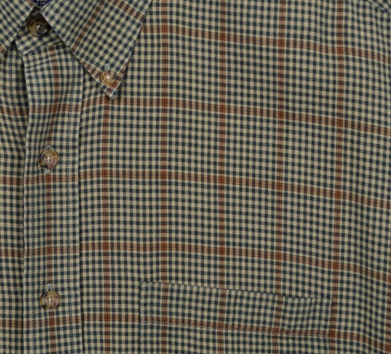 Brooks Brothers Men's 2XL Brooks Flannel Wool Blend Tan Plaid Check Shirt