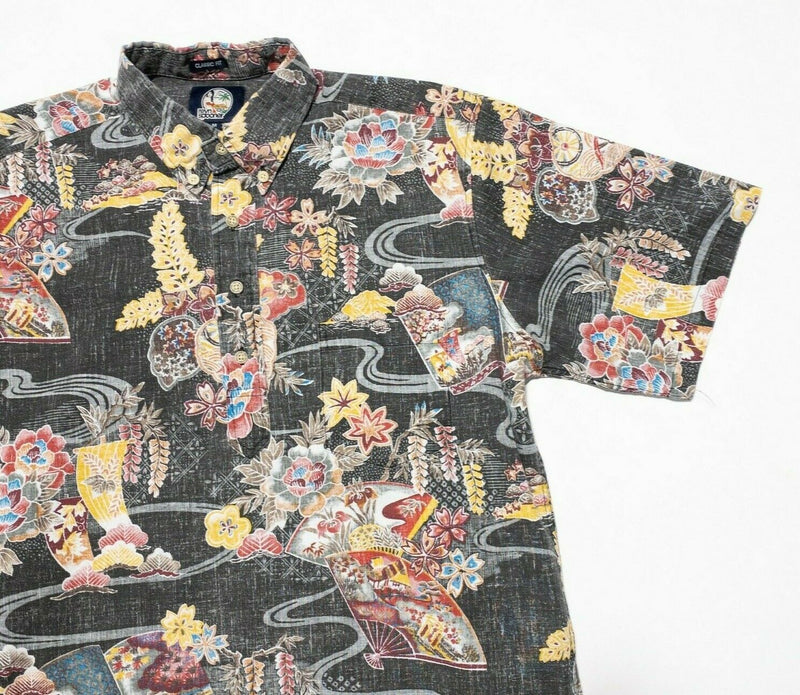 Reyn Spooner Medium Hawaiian Shirt Popover Reverse Print Floral Oriental