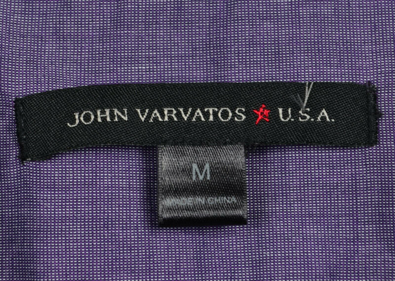 John Varvatos USA Men's Medium Logo Purple Lightweight Button-Front Shirt