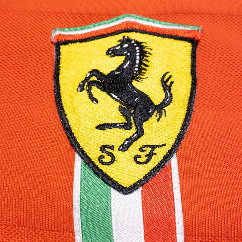 PUMA Ferrari Polo Shirt Men's Large Red Striped Racing Cars Italy