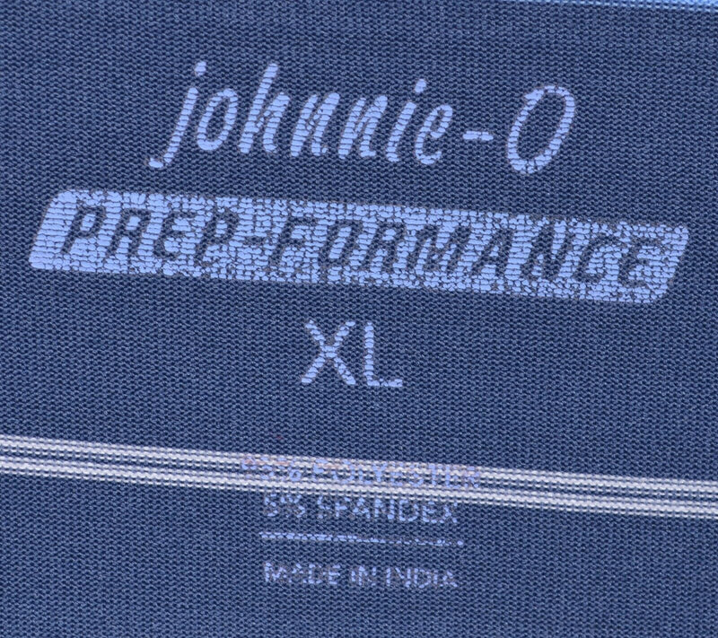 Johnnie-O Prep-Formance Men's XL Navy Blue Striped Wicking Golf Polo Shirt