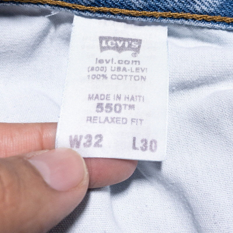 Levi's 550 Jeans Men's 32x30 Denim Relaxed Fit Straight Leg Vintage Light Wash