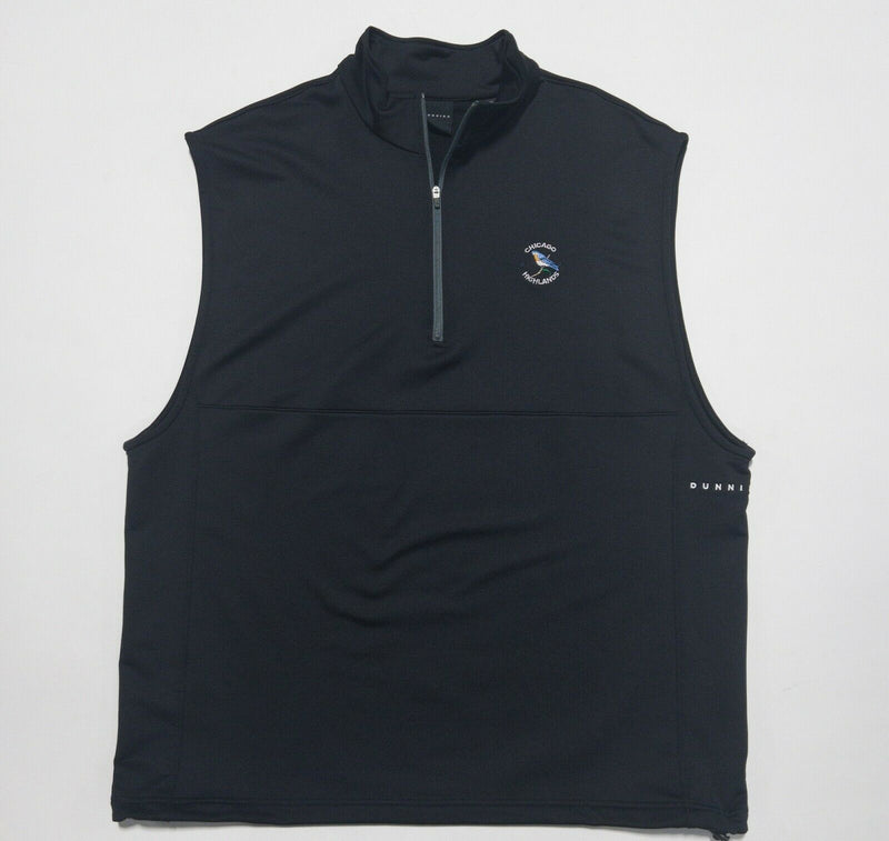Dunning Golf Men's 2XL Solid Black Wicking Stretch 1/4 Zip Pullover Golf Vest