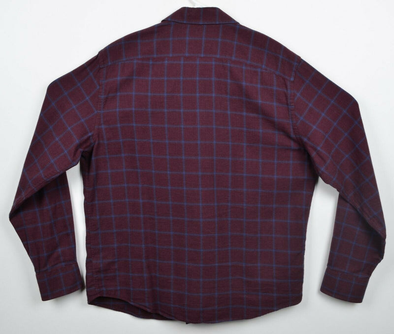 UNTUCKit Men's Sz Large Burgundy Red/Purple Plaid Button-Front Flannel Shirt
