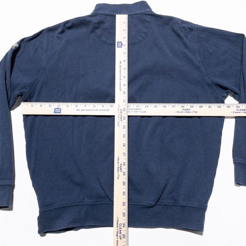Peter Millar Sweater Mens Medium 1/4 Zip Pullover Sweatshirt Navy Blue Golf