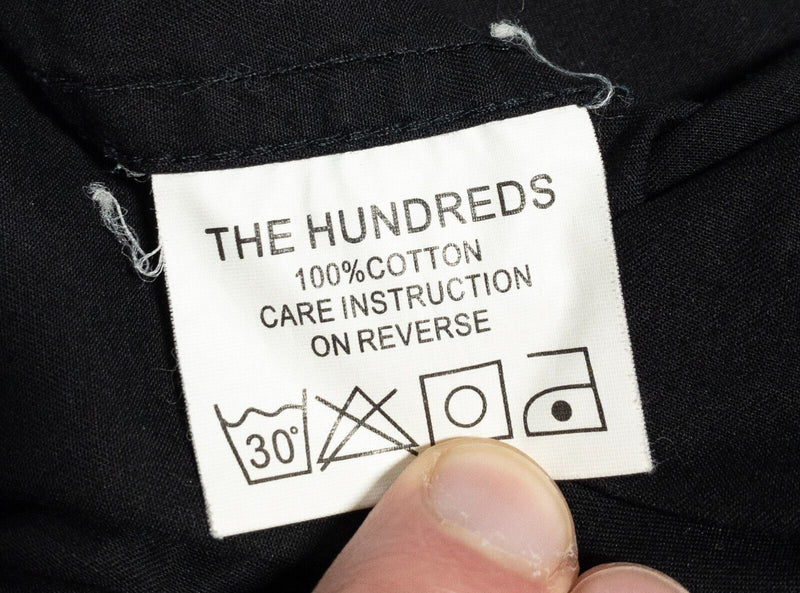 The Hundreds Button Up Shirt Large Weed Nug Graphic Black Short Sleeve Skater