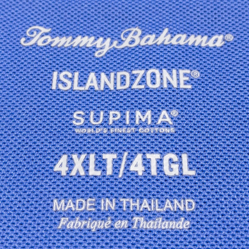 Tommy Bahama Island Zone 1/4 Zip Sweater Men's 4XLT Tall Blue Supima Fish