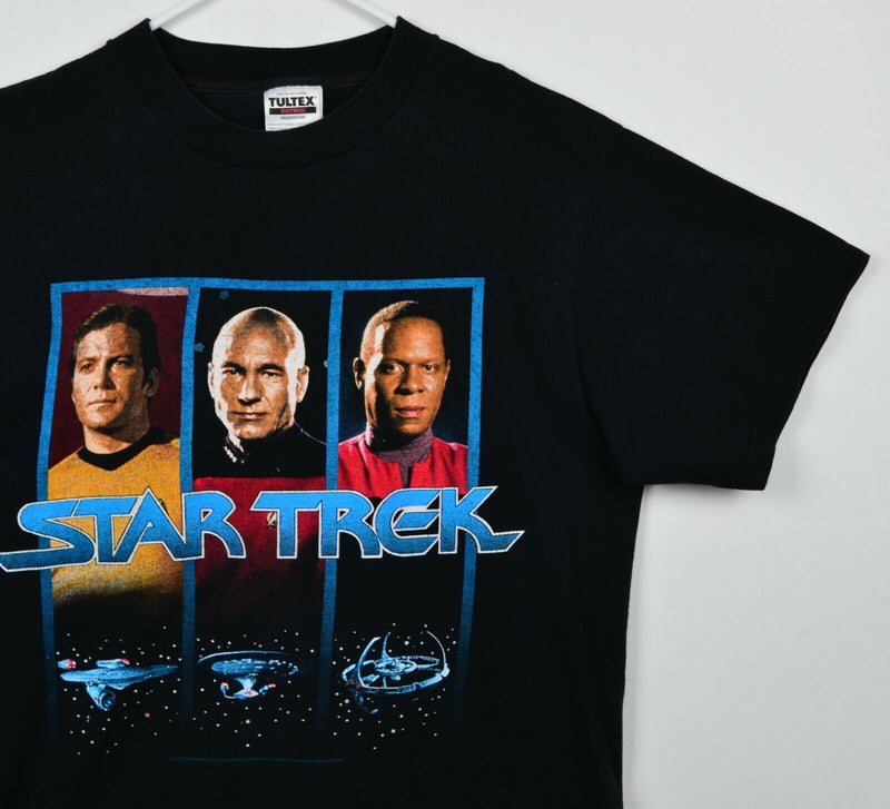 Vintage 1994 Star Trek Men's Large Capt Kirk Picard Benjamin Sisko T-Shirt