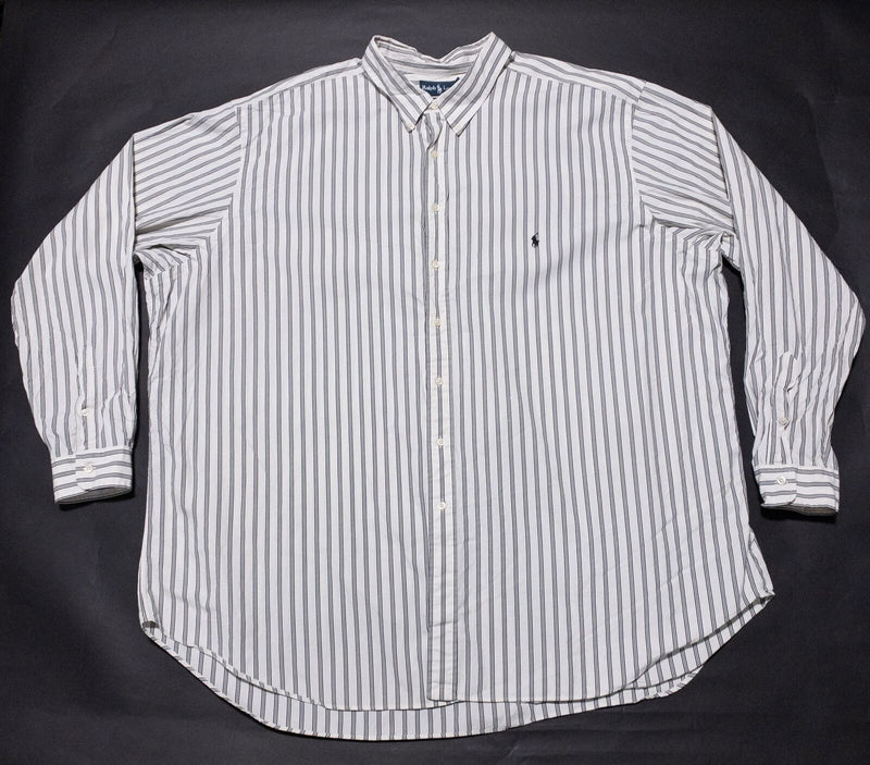 Polo Ralph Lauren Shirt Men's 4XLT Tall Classic Fit White Stripe Button-Down