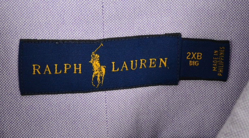 Polo Ralph Lauren Men 2XB 2XL Big Solid Lavender Purple Oxford Button-Down Shirt