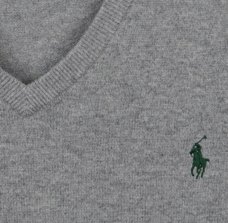 Polo Ralph Lauren Men's 3XB Big 100% Merino Wool Heather Gray V-Neck Sweater