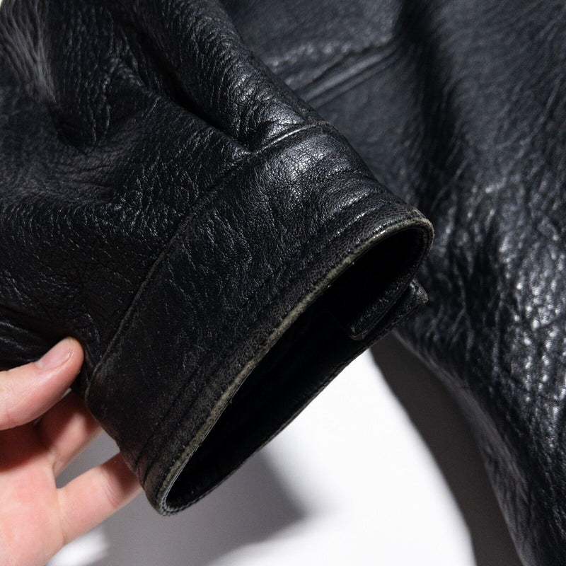 Marc Buchanan Pelle Pelle Leather Jacket Men's 46 Black Vintage 90s Moto Biker